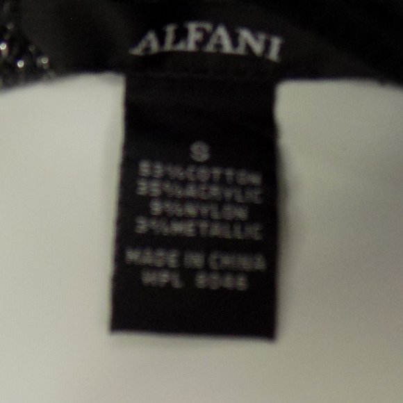 Alfani Black Metallic Sparkly Wide Sleeved Sweater Size Small NWT - Picture 6 of 7